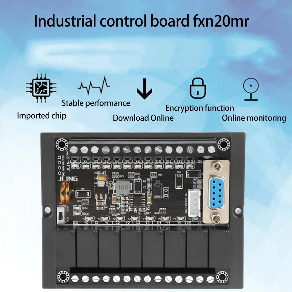 Pengendali Motor PLC pengendali yang dapat diprogram FX1N untuk 20MR modul penundaan Relay yang dapat diprogram dengan Regulator Motor cangkang