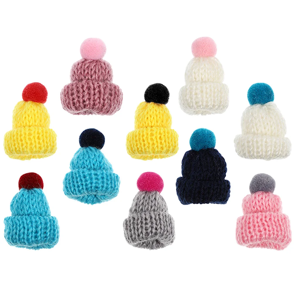 

12 Pcs Mini Hat Replaceable Craft Hats Wear-resistant Tiny Black Cap Kawaii Miniature Supplies for Men Adorable Lovely