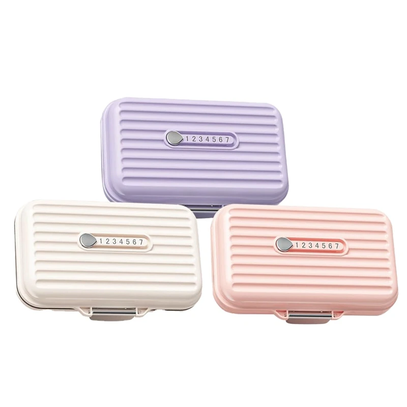 

3PCS Mini Portable Pill Box 7 Compartments Small Daily Medicine Pill Organizer Pill Case For Purse Travel Pill Container