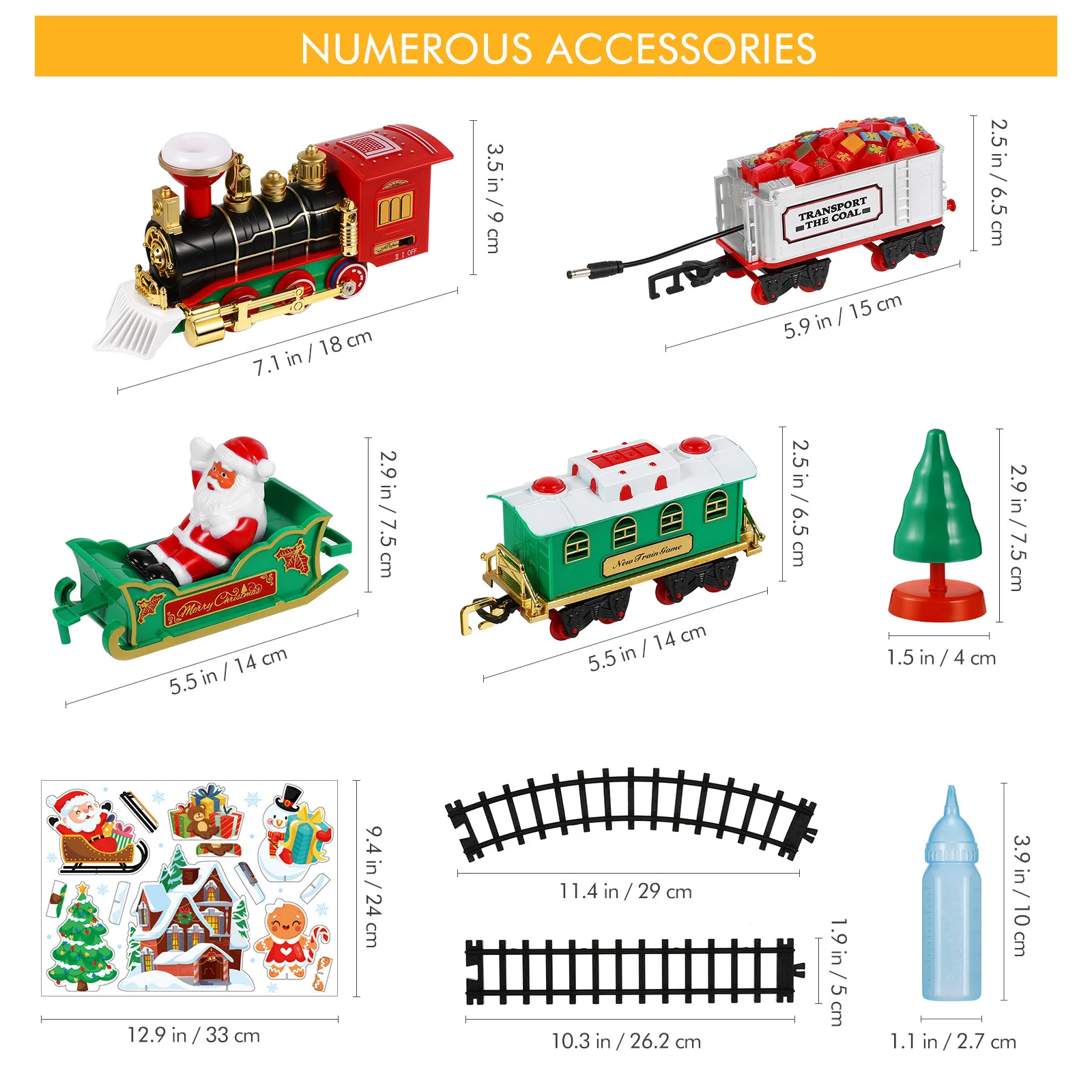 Ensemble de Train de noël électrique, moteur à vapeur, Locomotive, son, lumière, pistes ferrées droites et incurvées, cadeau, ensemble de Train de noël