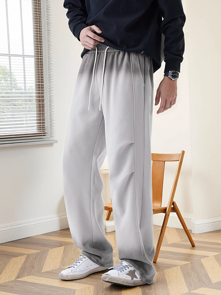 Men's Gradient Washed Sweatpants Loose Fit Cotton Knit