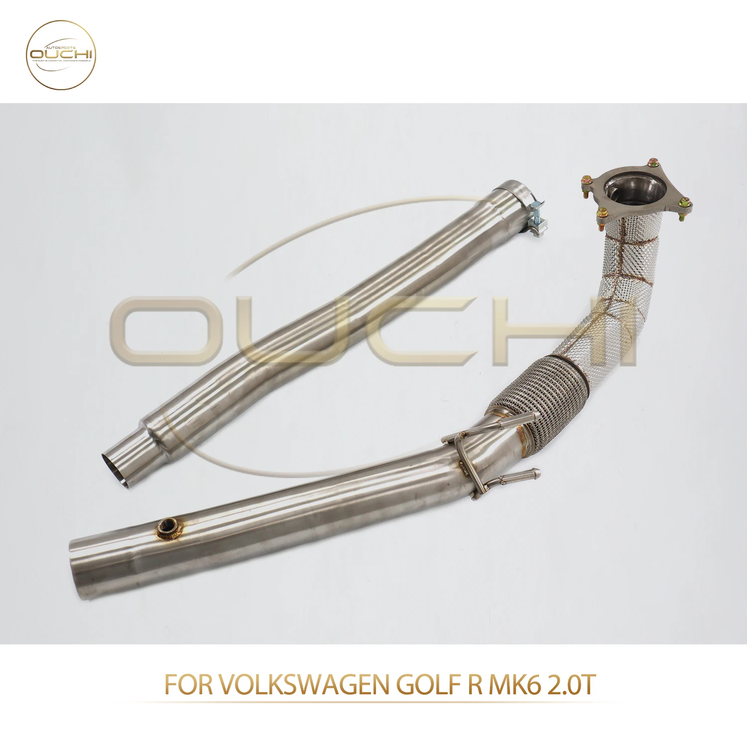 

OUCHI Factory Direct Sales Catalysis Downpipe for Volkswagen Golf R MK6 2.0T SS304 Exhaust With Heat Shield Easy Installation
