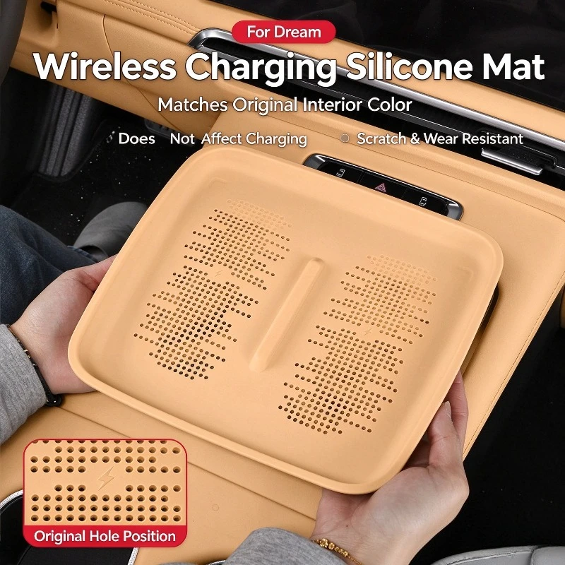 For Voyah Dream 2025-2027 Champion Edition Car Center Console Wireless Charging Silicone Pad Car Interior Upgrade Accessories