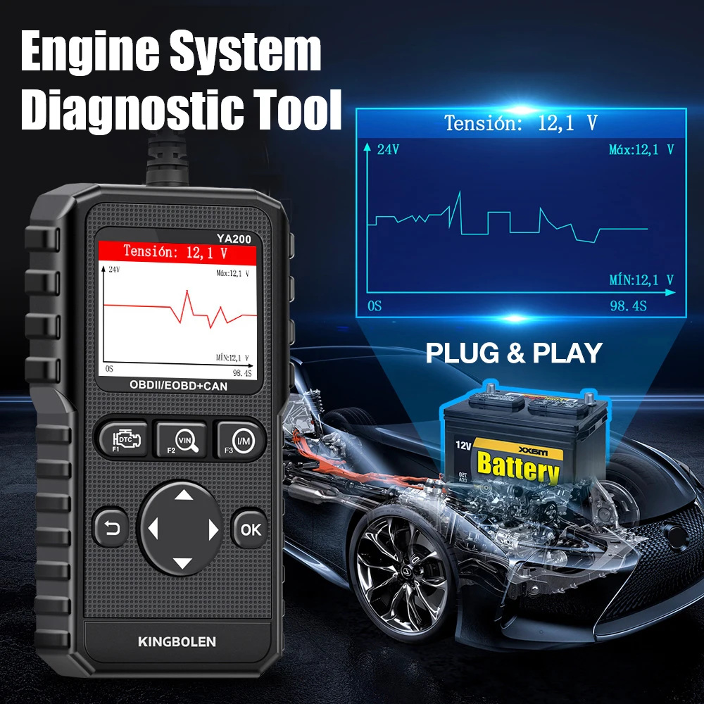 Professional DTC Lookup Automotive Auto Engine System Code Reader YA200 OBD2 Lifetime Free Scanner Diagnostic Tool