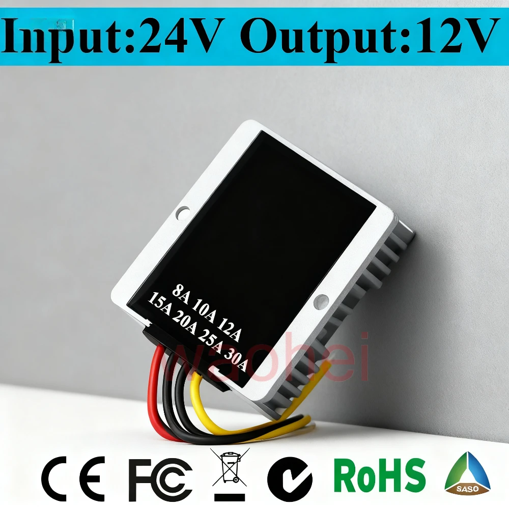 

24V to 12V 8A 10A 12A 15A 20A 25A 30A DC DC Converter Buck Regulator Stabilizer Step Down Module For Car Power Supply CE ROHS
