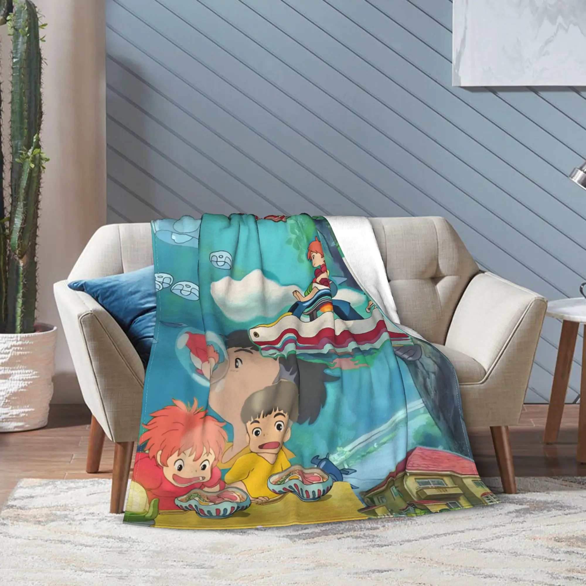 Ponyoed Gift Blanket For Men Women Super Soft Cozy  Throw Blankets for Living Room 50x60 Inches Multi-size