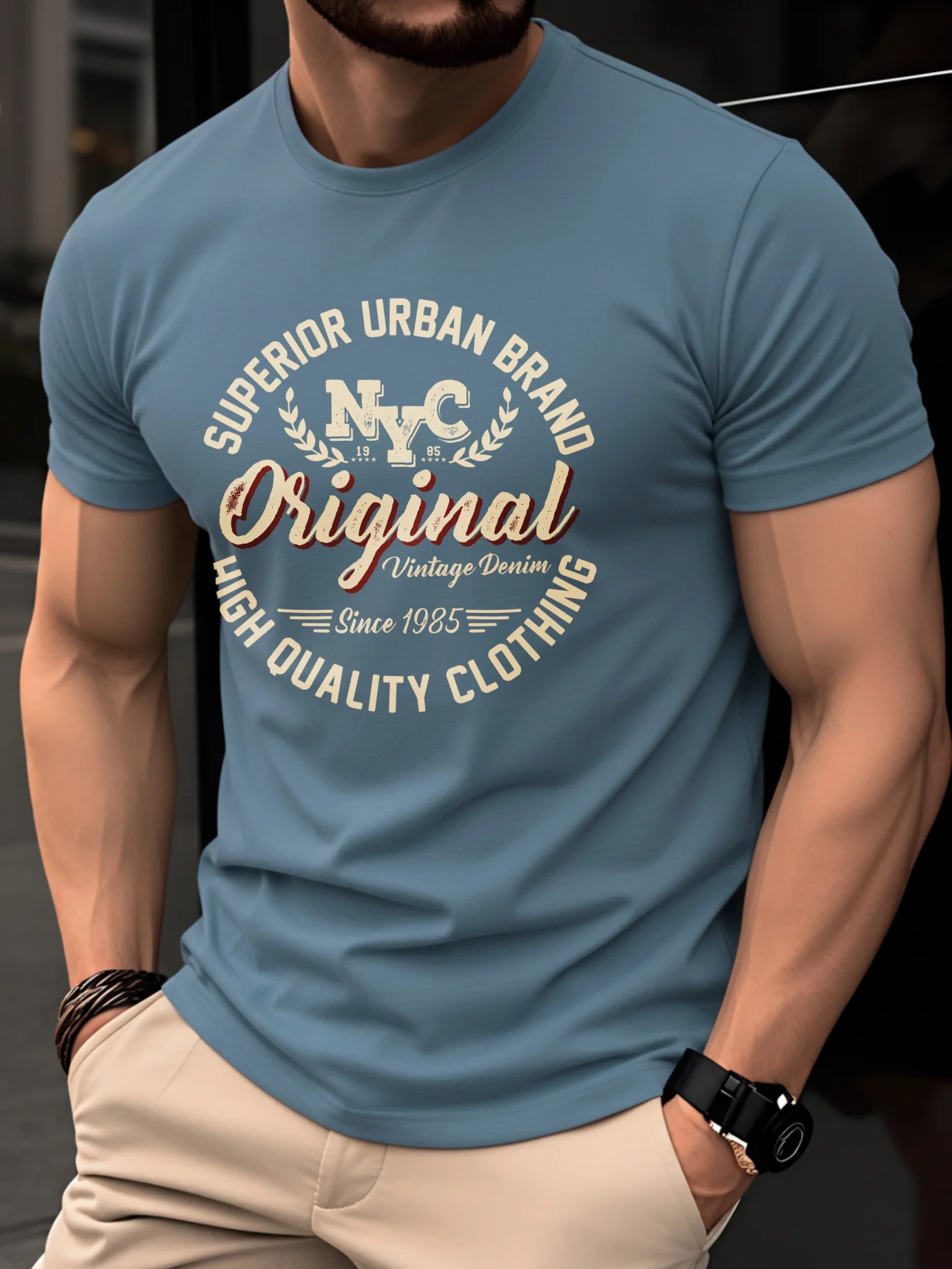 Men's Summer 100 Cotton Fashionable Casual Loose Large Size SPACEX Letter Pattern Printed Round Neck Short Sleeve T-shirt Top