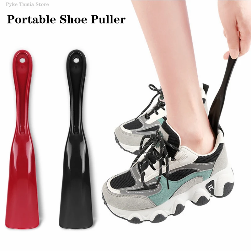 1pc Portable Shoe Puller Household Plastic Spoon Shape Shoehorn Lifter Flexible Sturdy Slip Shoes Accessories Children Shoe Horn