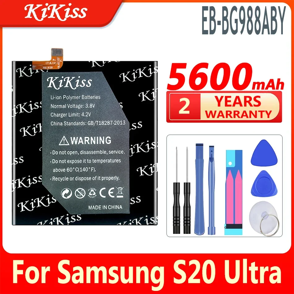 

Аккумулятор KiKiss 5600 мАч EB-BG988ABY для Samsung Galaxy S20 Ultra S20Ultra S20U, аккумуляторы большой емкости для телефона