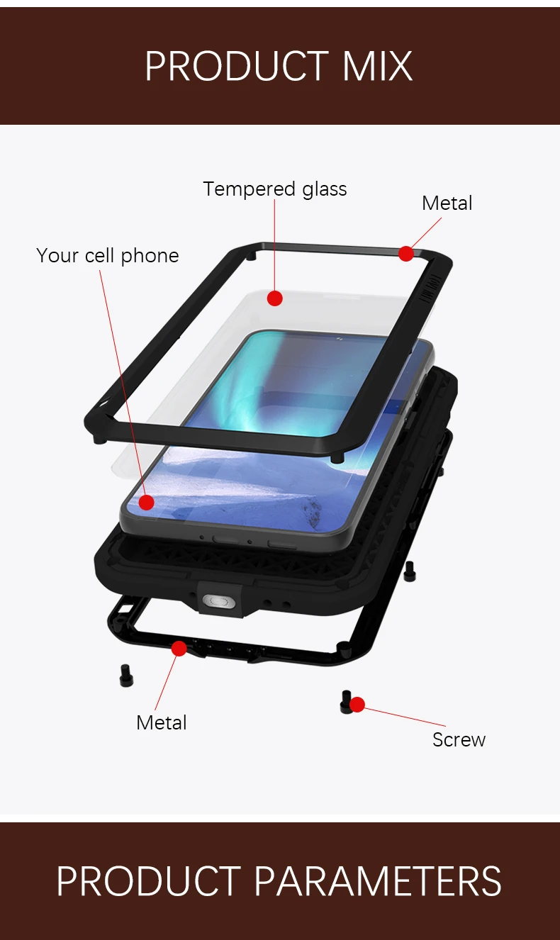 Imagem -06 - Lovemei Alumínio para Samsung Galaxy S23 S22 S21 Plus 5g Cases de Metal Mais Gorilla Glass Proteção Resistente Doom Armadura para S23 S22 +