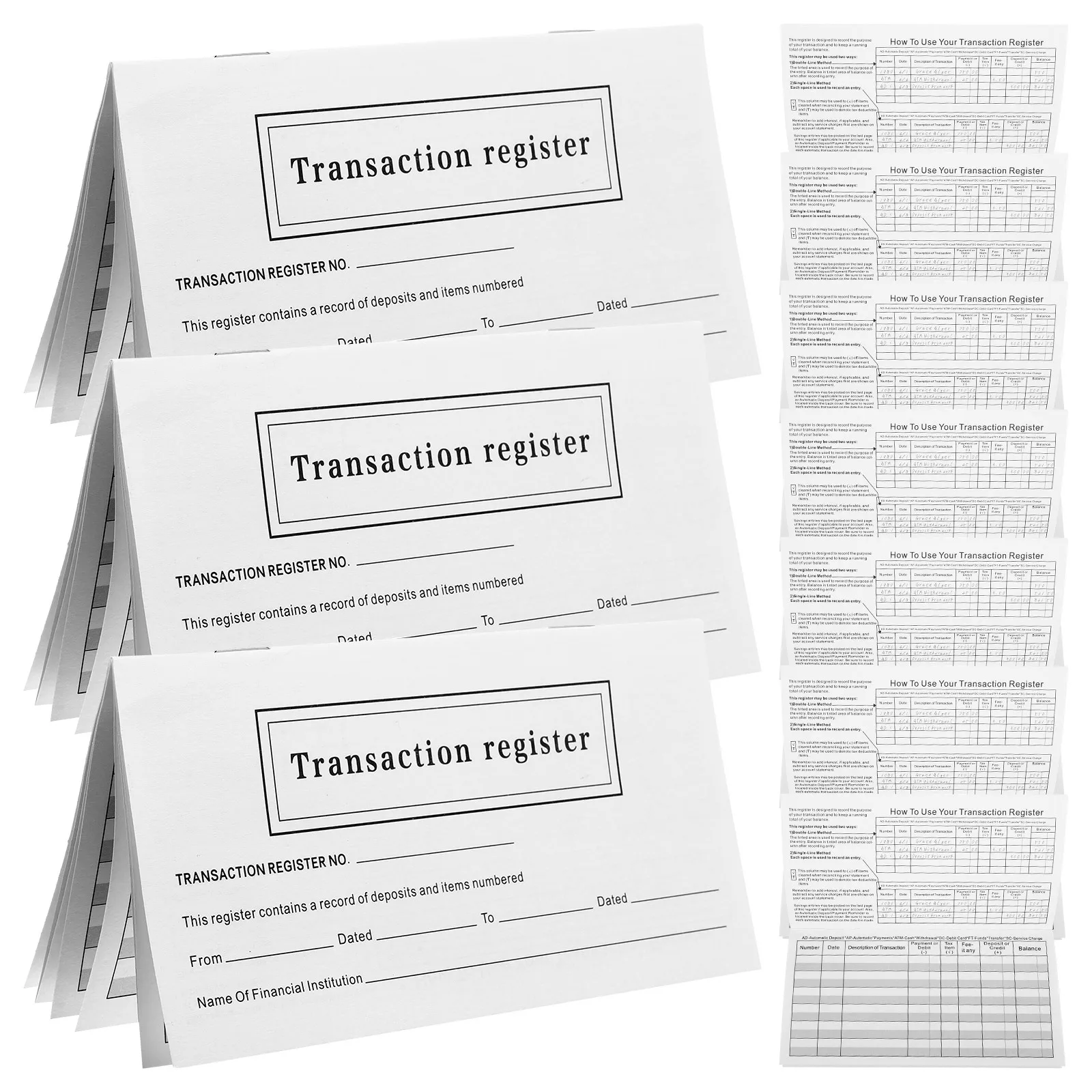 Scheckheft-Register, tragbares Finanztransaktionsloggerät für persönliche Buchhaltung, Ausgabenverfolgung, Notizbuch