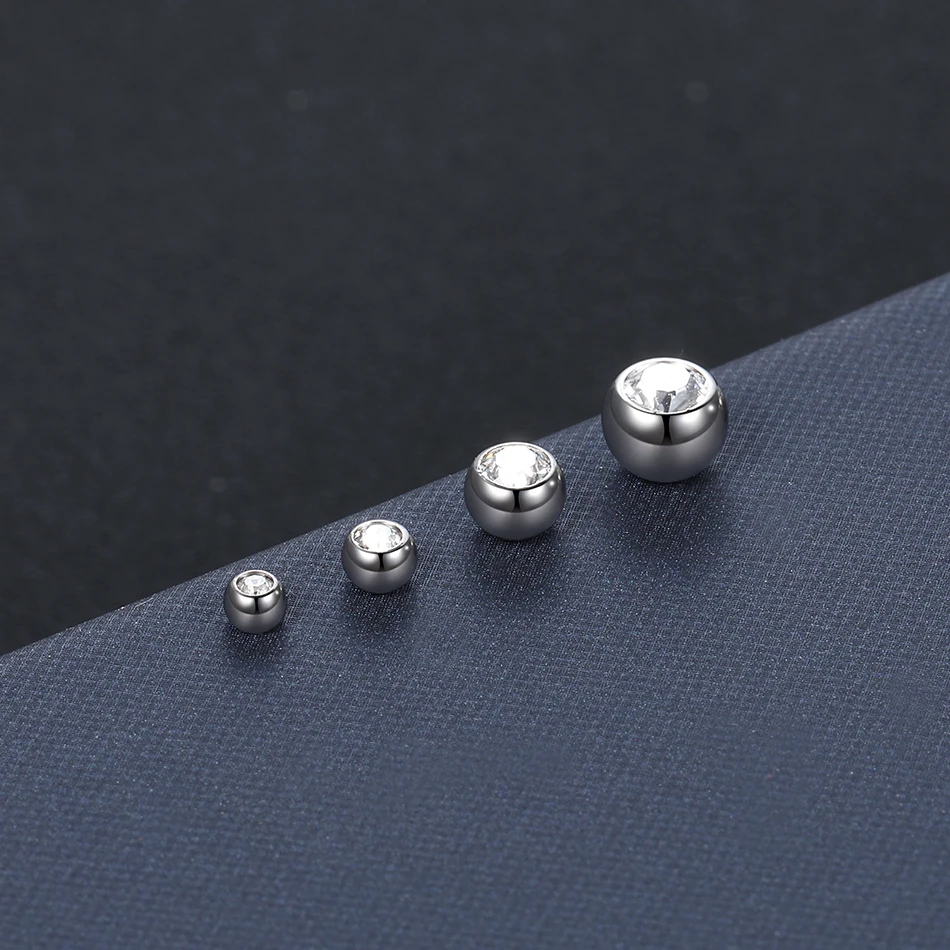 10Pcs/lot G23 Titanium Replacement Spare Balls Labret Tongue Ring Belly Eyebrow Ear Piercing Attachment 16G 14G DIY Body Jewelry