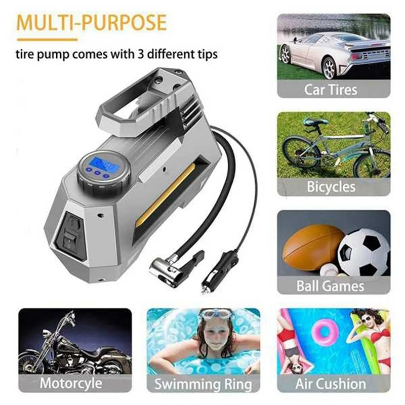 12V Car Wireless Portable Tire Pump Rechargeable Air Pump Mini Electric Car Travel Boat Air Compressor Tool