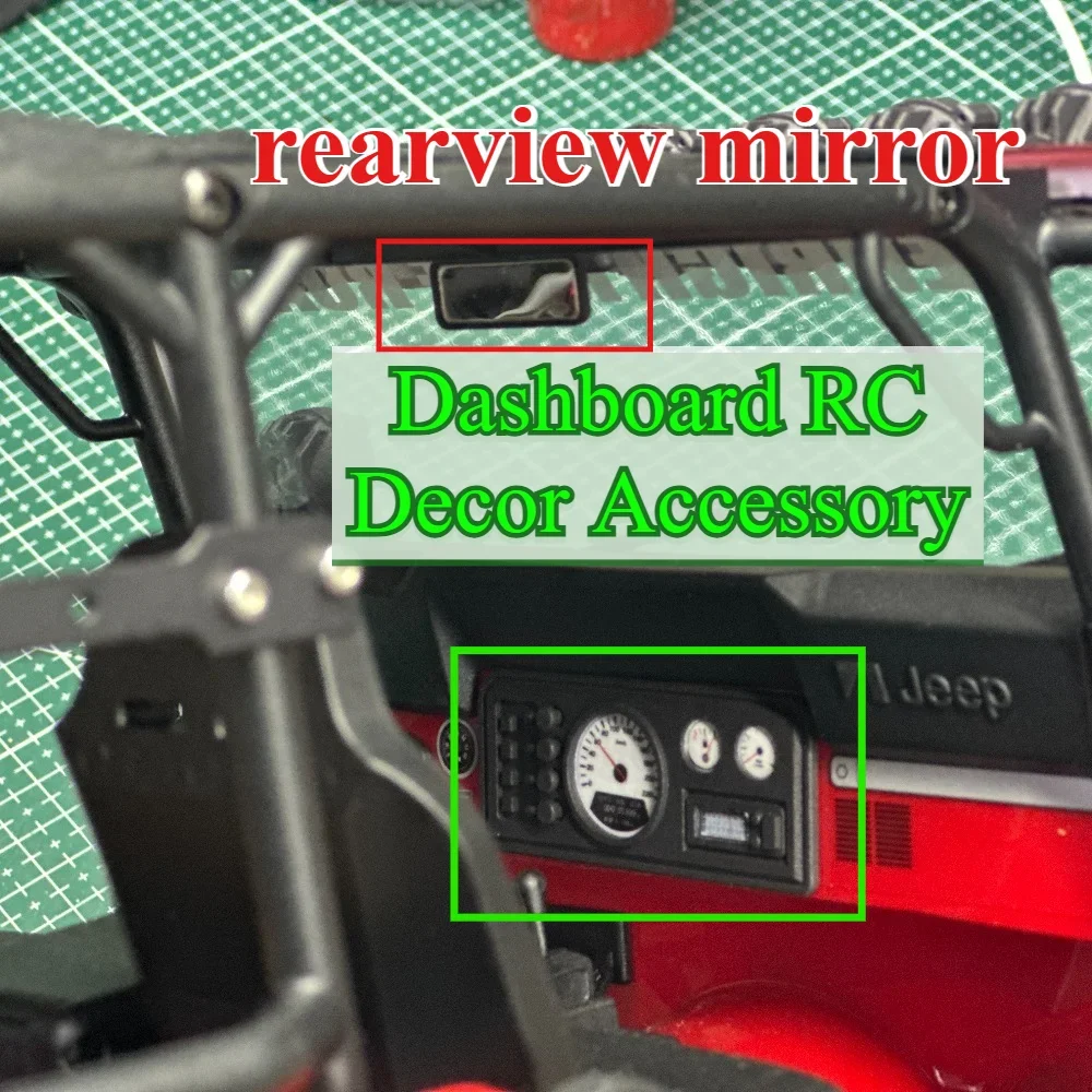 RC Off Road Crawler Instrument Panel Kit 1/10 for AXIAL SCX10 CJ7 customizable size Nylon Dashboard Model Interior Spare Parts