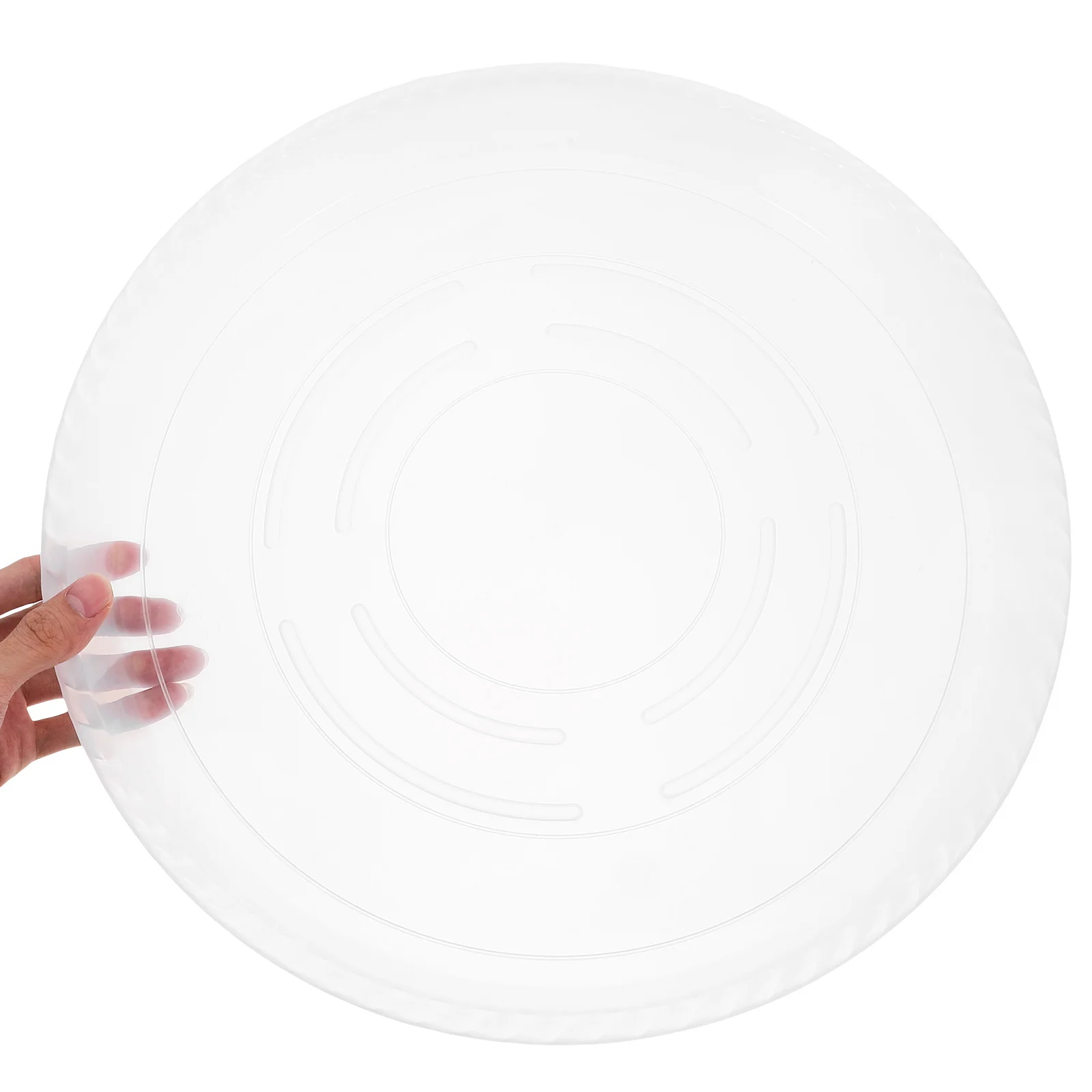 4 Buah Alas Pot Tanaman Bulat Plastik Transparan 16 Inci untuk Penggunaan Dalam dan Luar Ruangan, Baki Tetes Pot Bunga, Alas Drainase Penanam