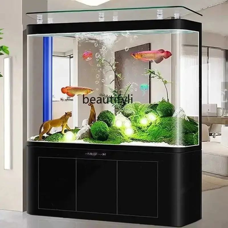 

Fish tank living room floor-to-ceiling household small ecological water-free partition screen fish tank integrated H H H