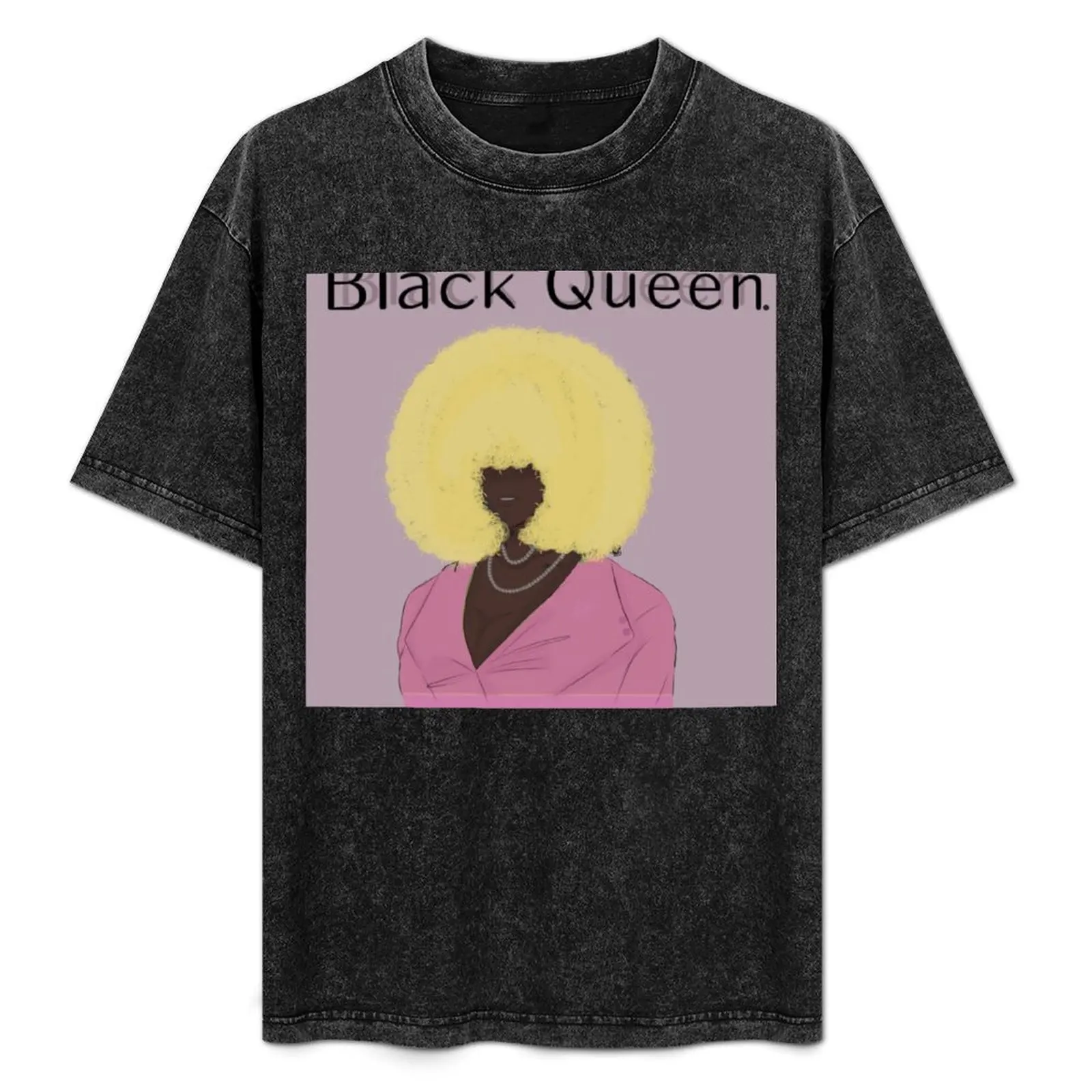 Black Queen T-Shirt Plus Size Non-Shrink T-Shirt