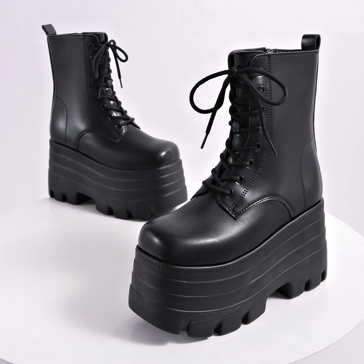 Comic Exhibition Cosplay Height Increasing Shoes, Short Mid Length Boots, Men's and Women's Plus Size Concert
