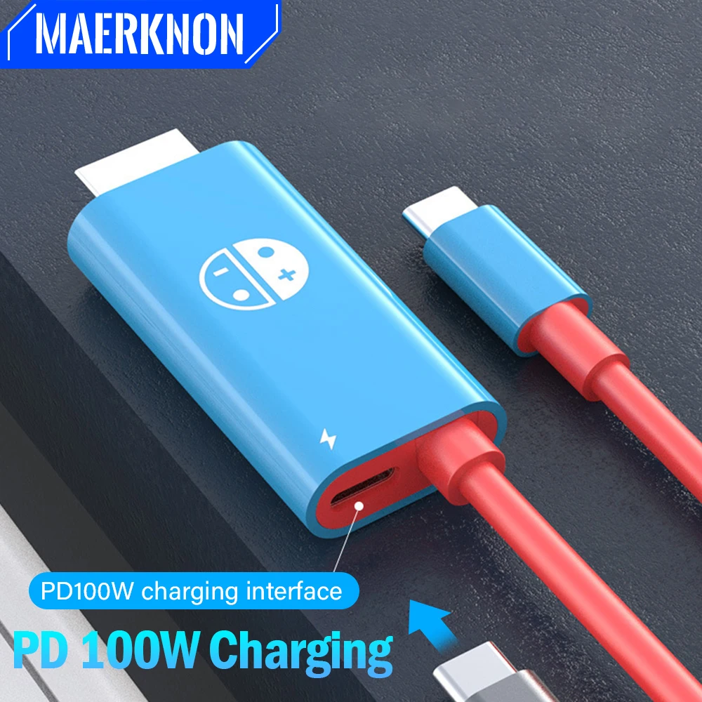 

Кабель 4K 30 Гц USB C-HDMI с быстрой зарядкой 100 Вт PD, синхронизация видео для портативной игровой консоли MacBook 1080P HDR, доставка питания