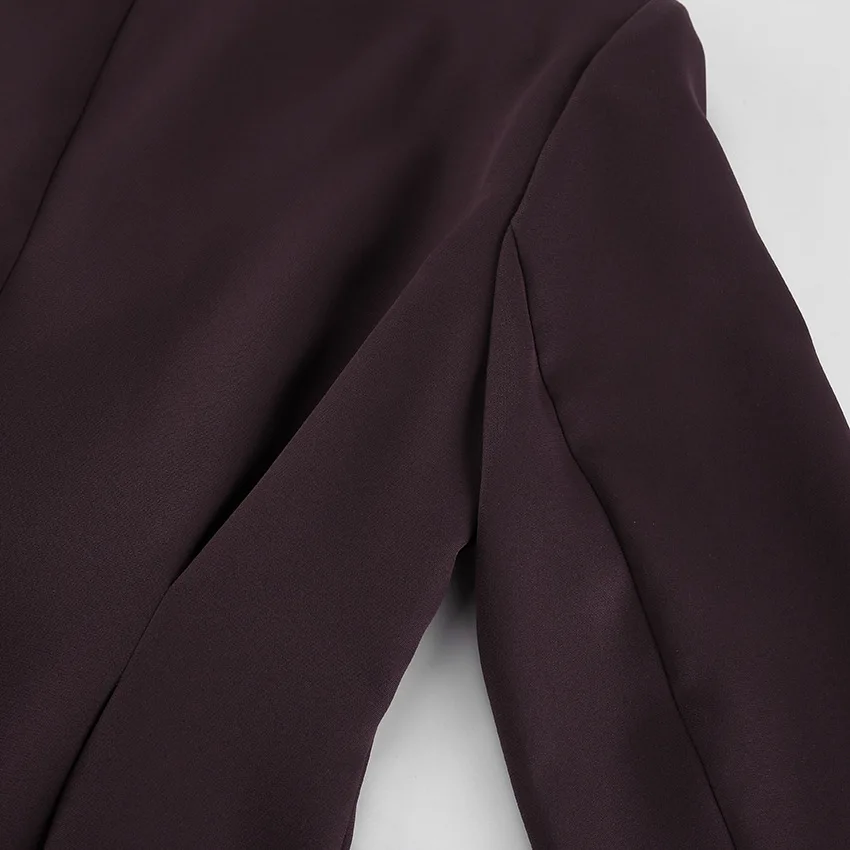 Nowy jesienno-zimowy zestaw damski: marynarka z głębokim dekoltem w serek, długi rękaw, podkreślona talia, dwuczęściowy komplet z długimi spodniami.