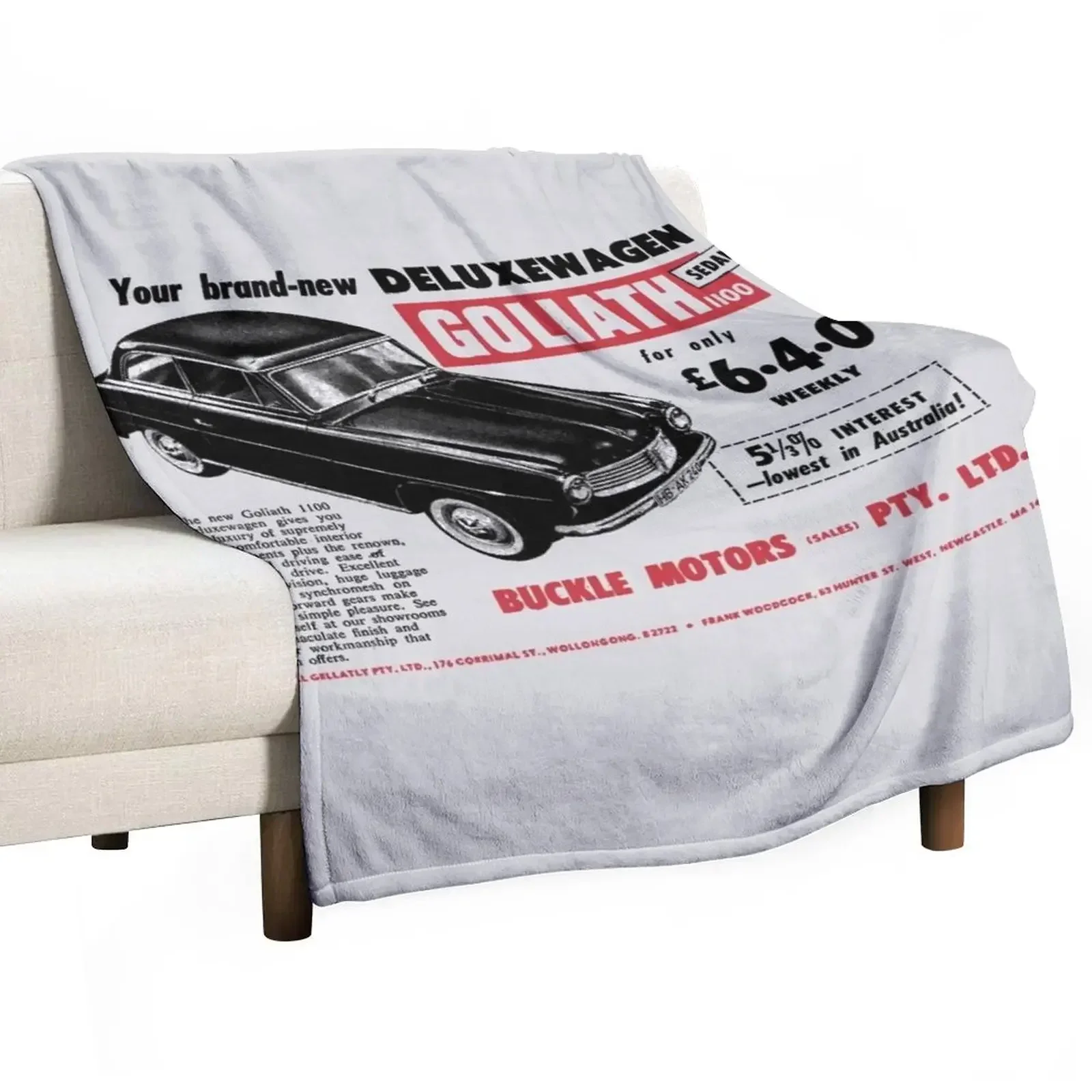 GOLIATH CARS - ADVERT Throw Blanket Hairys Plaid on the sofa Blankets