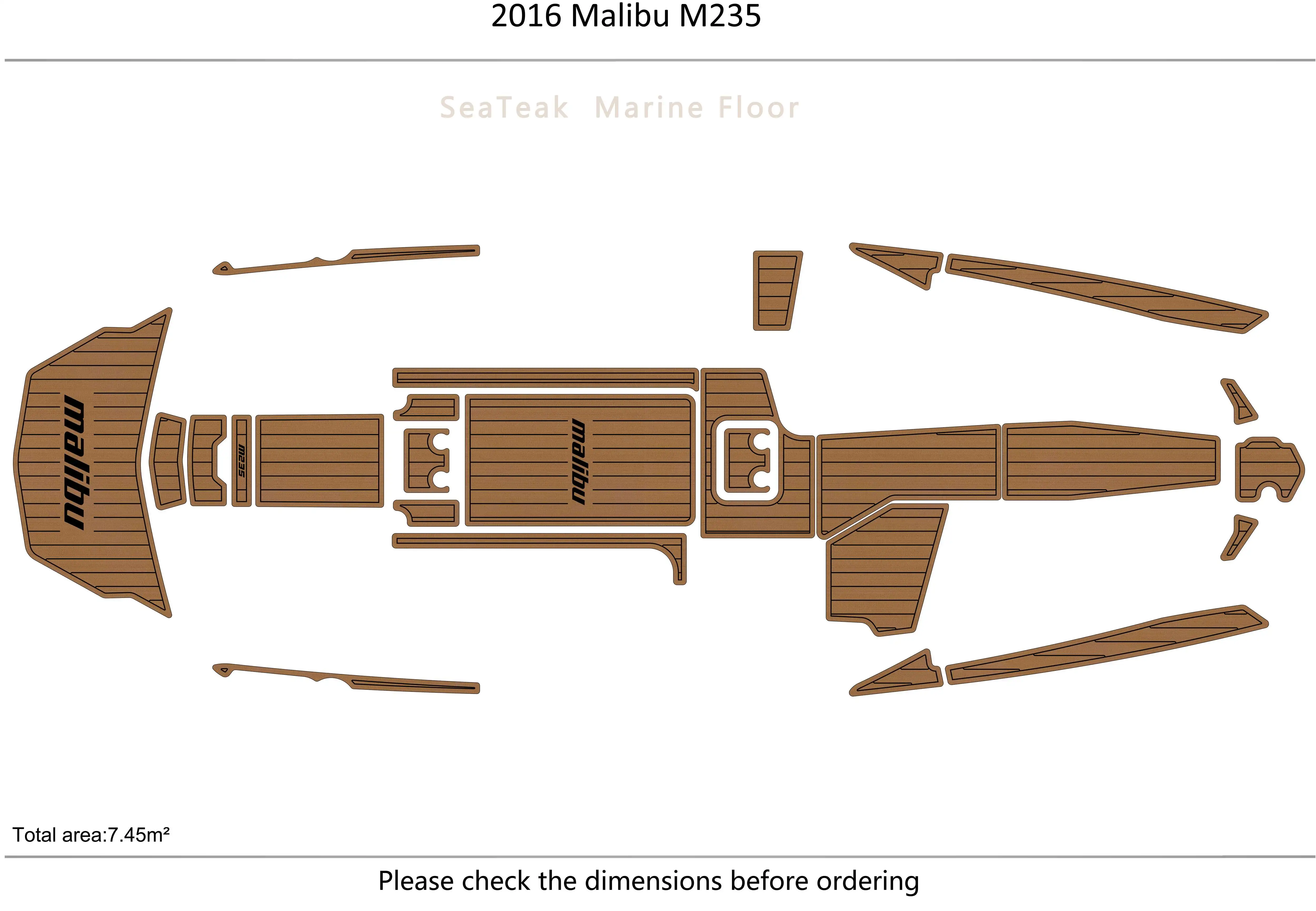 

2016 Malibu M235 Cockpit Swimming platform 1/4" 6mm EVA fAUX carpet Water Ski Yacht Fishing Boat Non-slip mat floor