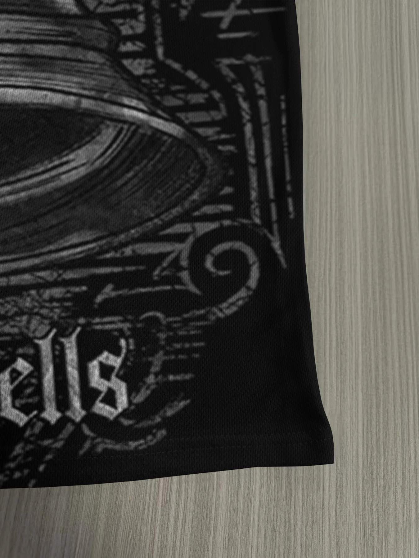 Herren-T-Shirt mit Rundhalsausschnitt und kurzen Ärmeln, Vintage-Grafikdruck mit Glocke und E-Gitarre – Detail 7