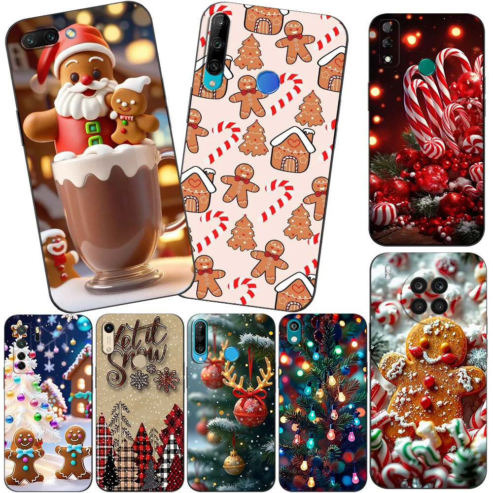 Black tpu Case For Huawei Y9S Y6S Y8S Y5P Y7P Y8P y7 Y5 lite Prime 2018 Y6 2019 Cover Romantic Christmas