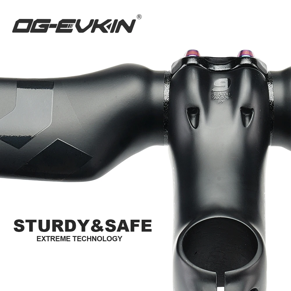 OG-EVKIN BS-004 T1000 Carbon MTB Bicycle Stem 6/17 Degree 31.8MM Carbon Road Bike Stem Positive and Negative Cycling Power Parts