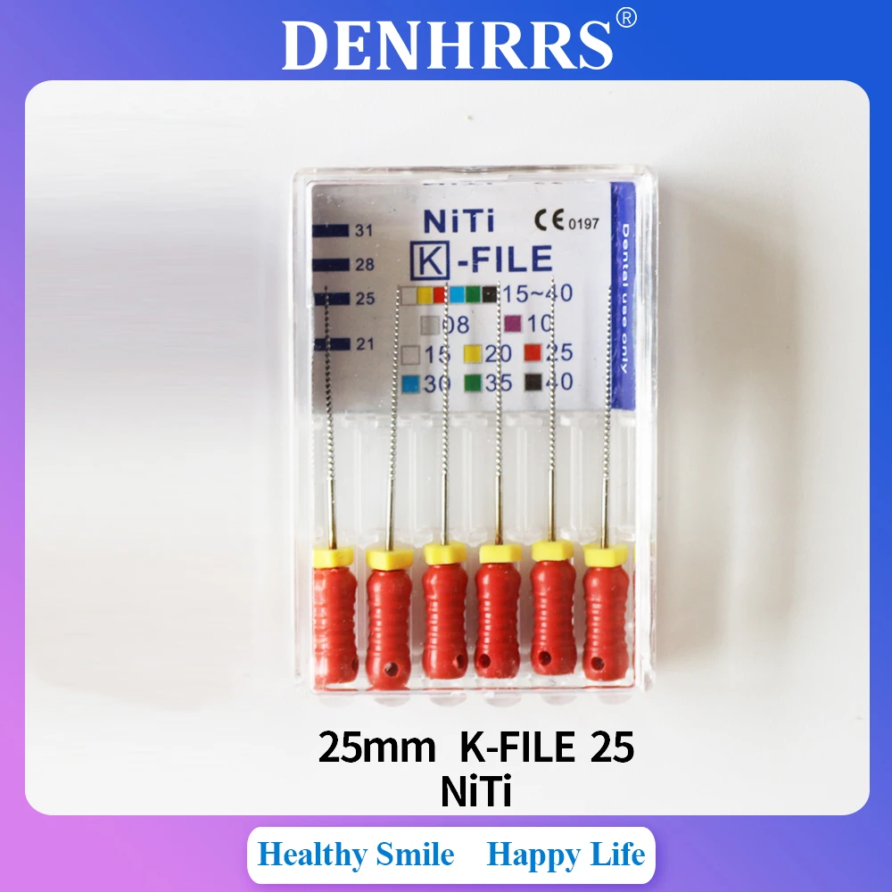 

6Pcs/Pack Dental Hand Use K-Files 25mm Niti Endodontic Root Canal Files Dentist Tools Dental Files