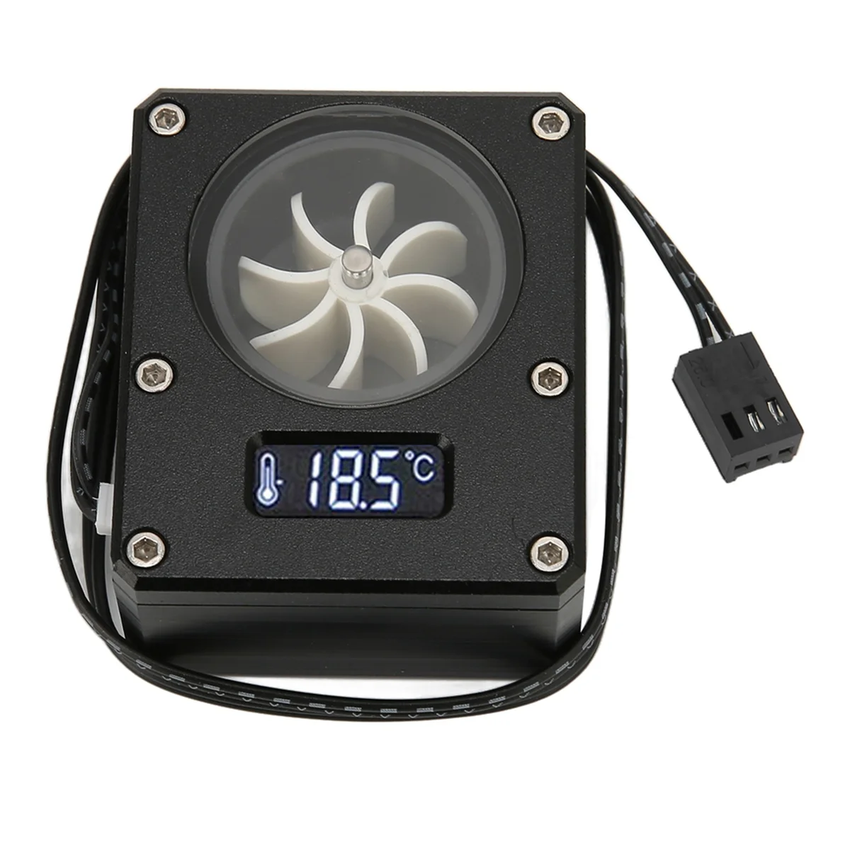 SMIEA ПК индикатор расходомера водяного охлаждения 12 В маленький 3-контактный интерфейс G1/4 резьба Pom нержавеющий компьютерный расходомер черный