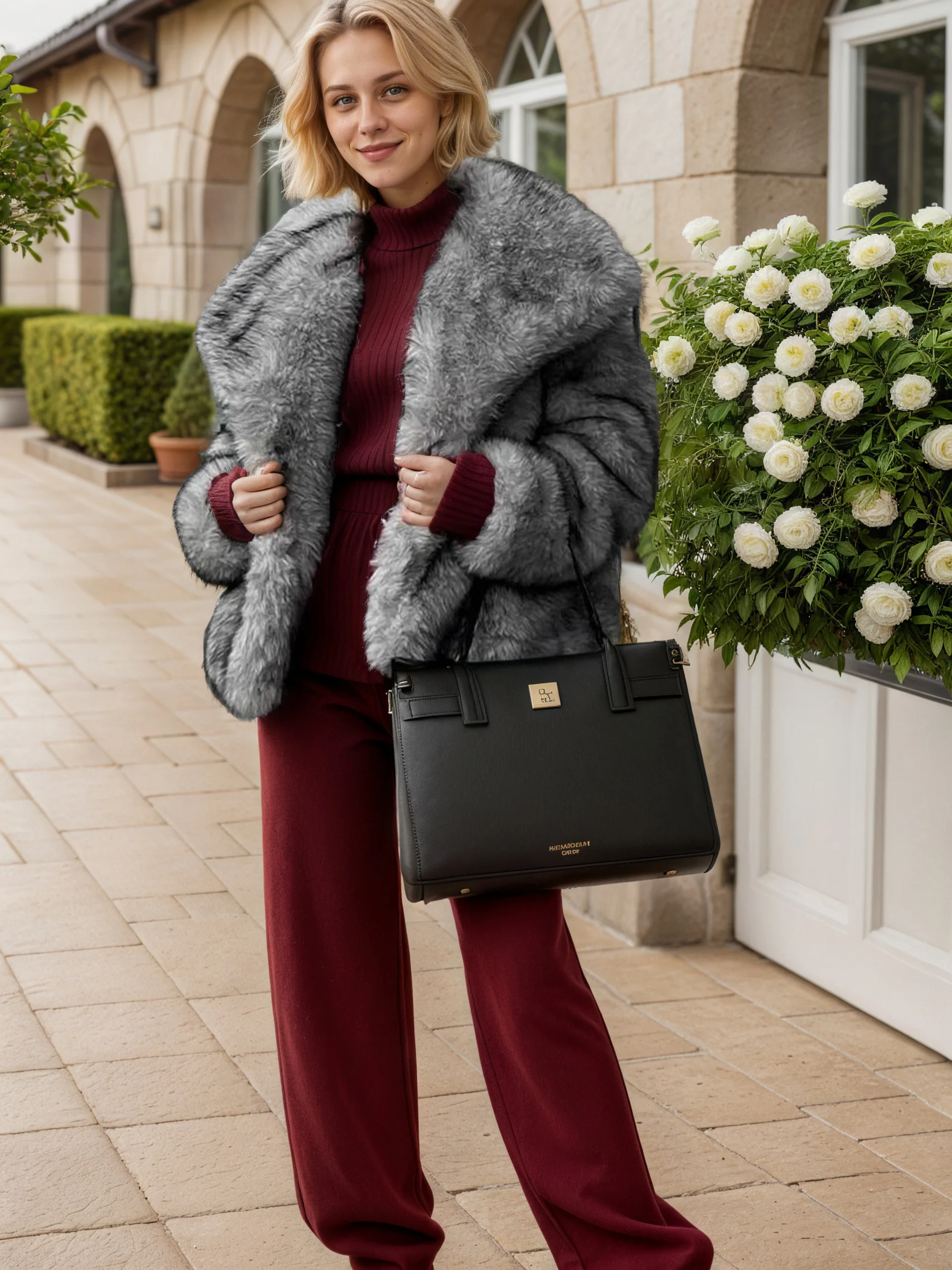 Dikker Warme Grote Revers Bontjas voor Vrouwen 2025, Nieuwe Winter Effen Kleur Lange Mouwen Elegante Dame Nepbontjas Bovenkleding