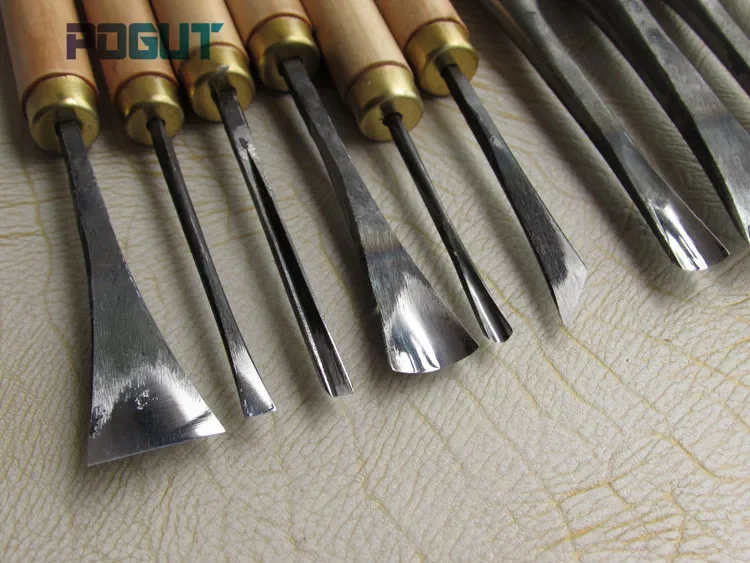 10pcs/pack Hand Wood Chisel General Details Carving Knives Tools Root Made Ground By Hand