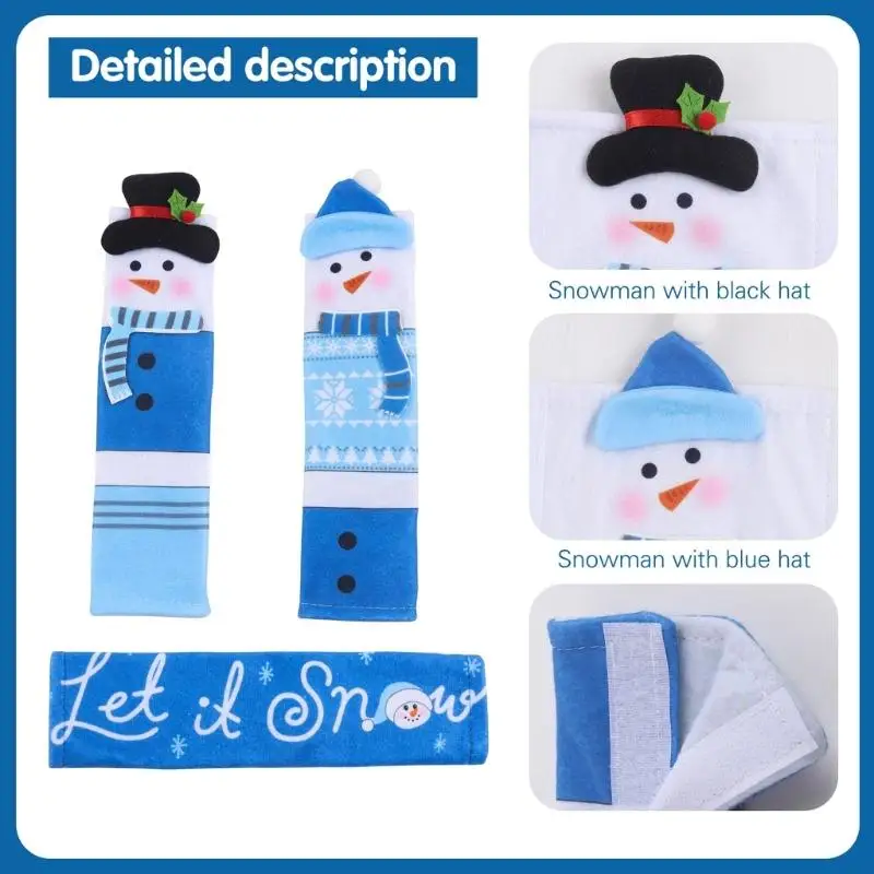 E8BD Reusables Refrigerator Pull Covers That Slide Over Pulls for Christmas Display