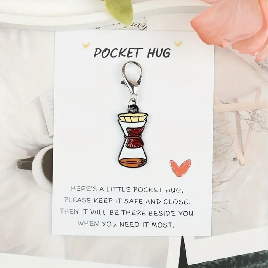1/5/10/20/50/100pcs Pocket Greeting Cards featuring a coffee-themed design, perfect for decorating bags and a wonderful gift for