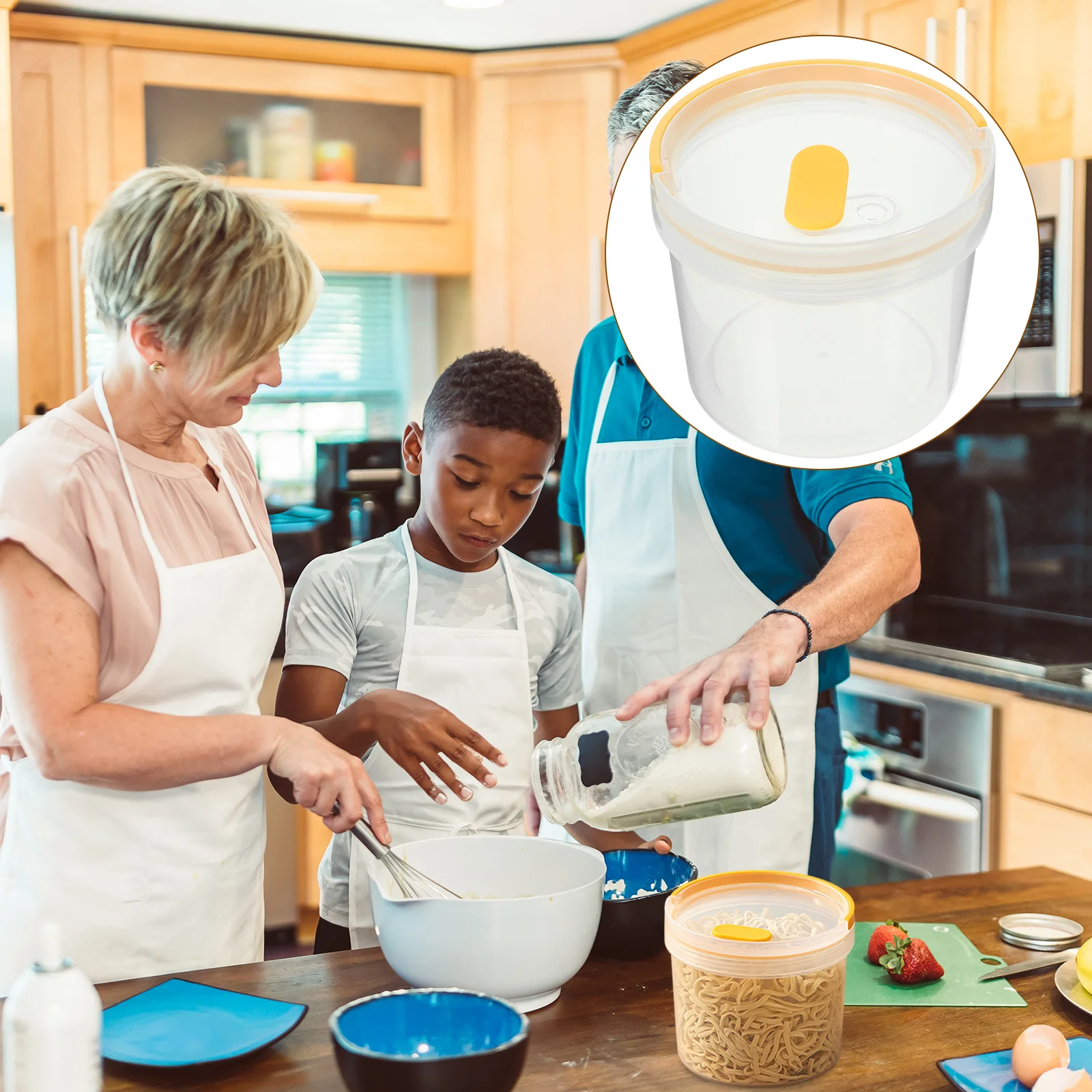 

Food Storage Box Airtight Plastic Container Large Capacity Grain Beans Snack Storage Box for Kitchen Refrigerator Coffee Bar