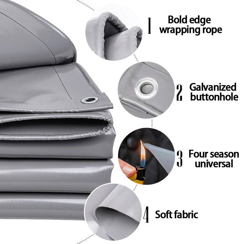 Heavy Duty PVC Tarpaulin UV Resistant Thick Durable Cloth Anti Leakage Outdoor Canopy for Balcony Fence Shed Roof Truck Cover