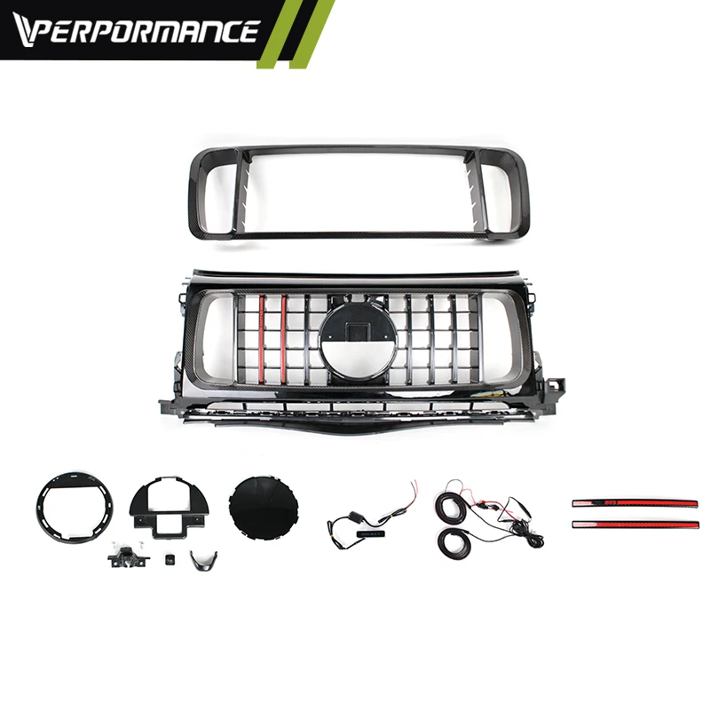 G Class Dry Carbon Front Bumper Grille W464 G63 Rocket 900 Style Grille B Style Bumper Grille Carbon G900