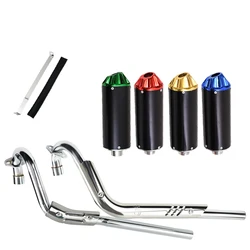 LINGQI Replacement Motorcycle Muffler Exhaust Pipe Full System Fit For  CRF50 Dirt Pit Bike Metal Slip-on Muffler Baffle