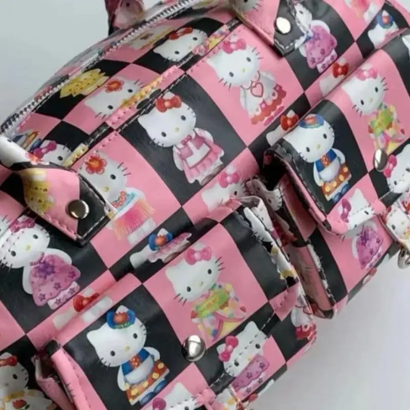 Kawaii Sanrio Hello Kitty Torby z górnym uchwytem Anime Cute Girly Heart Printed Boston Torba do przechowywania o dużej pojemności