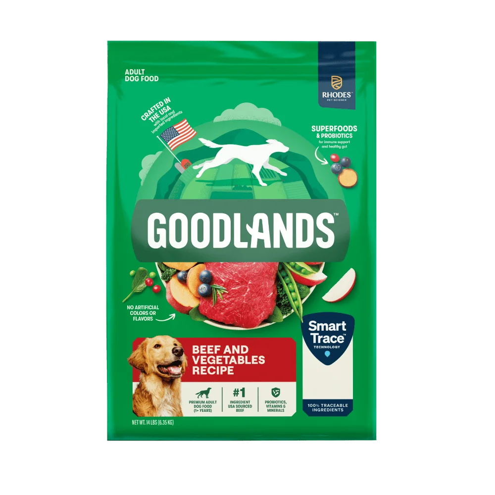 

Grass-Fed Beef & Vegetable Flavor, Dry Dog Food with Probiotics, 14 lb Bag