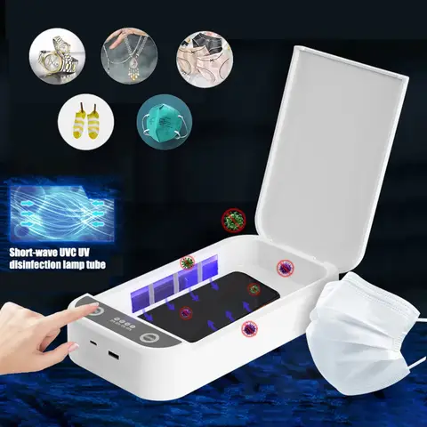 소독 상자 UV 10w 다기능 휴대 전화 무선 충전기 소독 상자 완전 밀봉 흰색 청소 상자