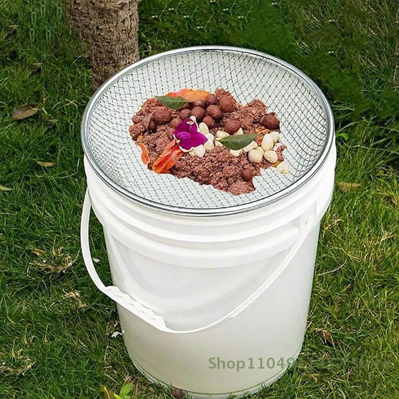 11.81-inch Stainless Steel Soil Compost Sieve Sandstone Sieve With 2/6/10MM Mesh For Capturing Soil Rocks Sawdust Sand Compost