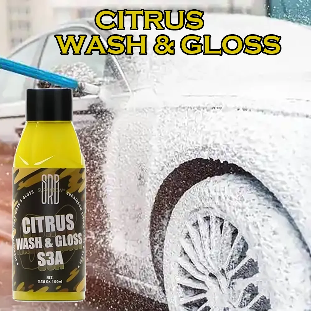 Citrus Foam Car Wash Soap Shampoo - Safe for All Vehicles, Works with Foam Cannon Gun & Bucket, High Gloss Finish