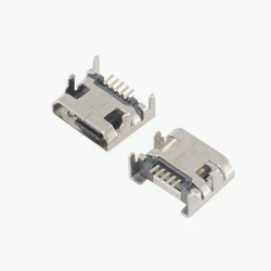 10Pcs MICRO USB 5P 5PIN FEMALE SOCKET 7.2MM FLAT EDGE CURLED EDGE PLUG 4 PINS WITH POSITIONING POST