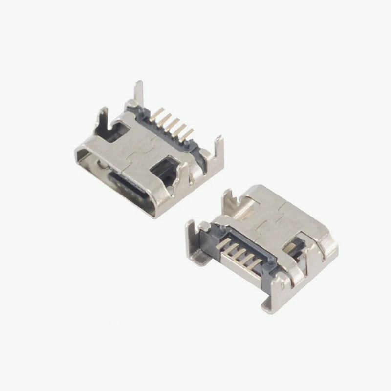 10Pcs MICRO USB 5P 5PIN FEMALE SOCKET 7.2MM FLAT EDGE CURLED EDGE PLUG 4 PINS WITH POSITIONING POST