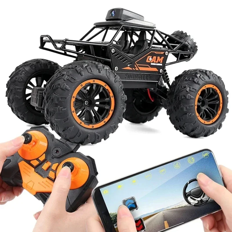 

1/18 4WD RC Car with Camera 2.4G Remote Control Climbing Car APP Controlled Off-road Truck RC Off Road Cars Toy for Kids Gifts