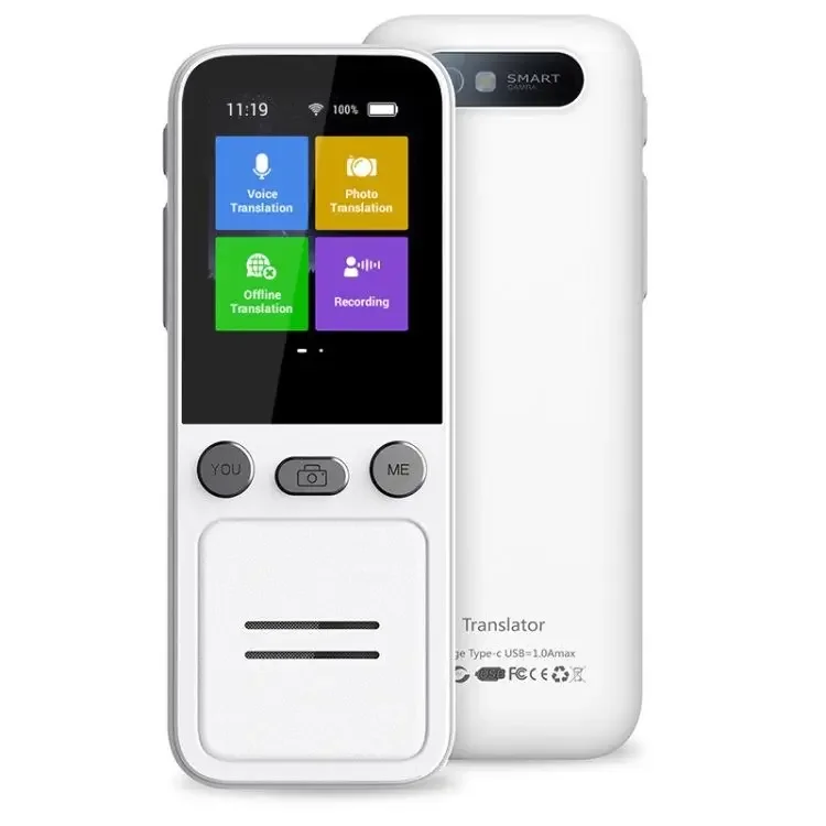 جهاز ترجمة ذكي T16 محمول بالذكاء الاصطناعي 137 لغة صور صوتية للسفر مترجم 2.4 بوصة شاشة تعمل باللمس مترجم صوت ذكي