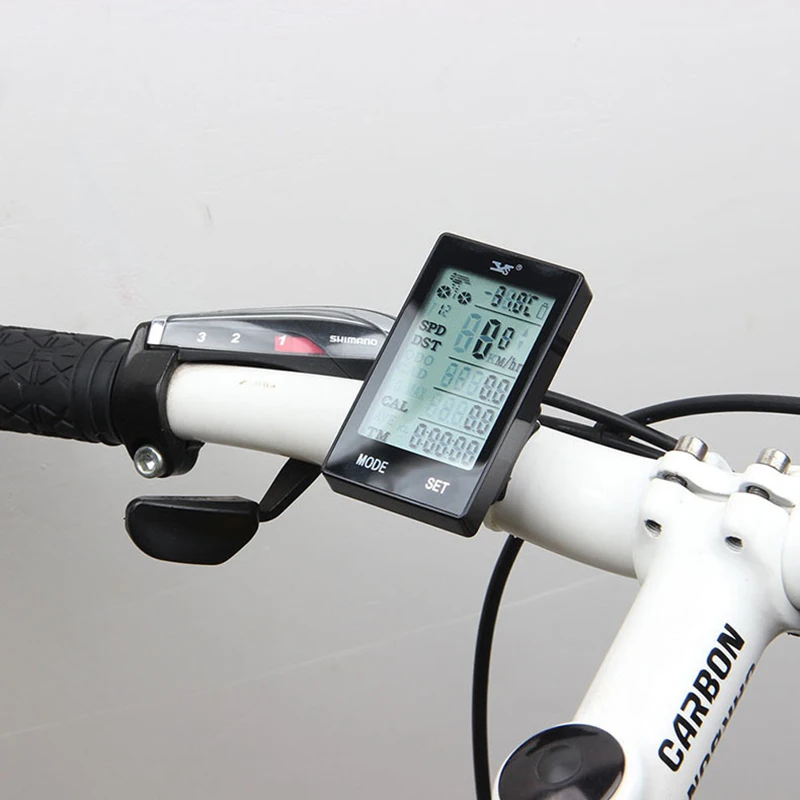 Chinese And English Wireless Bicycle Computer Speedometer With Large Screen Luminous Waterproof Odometer