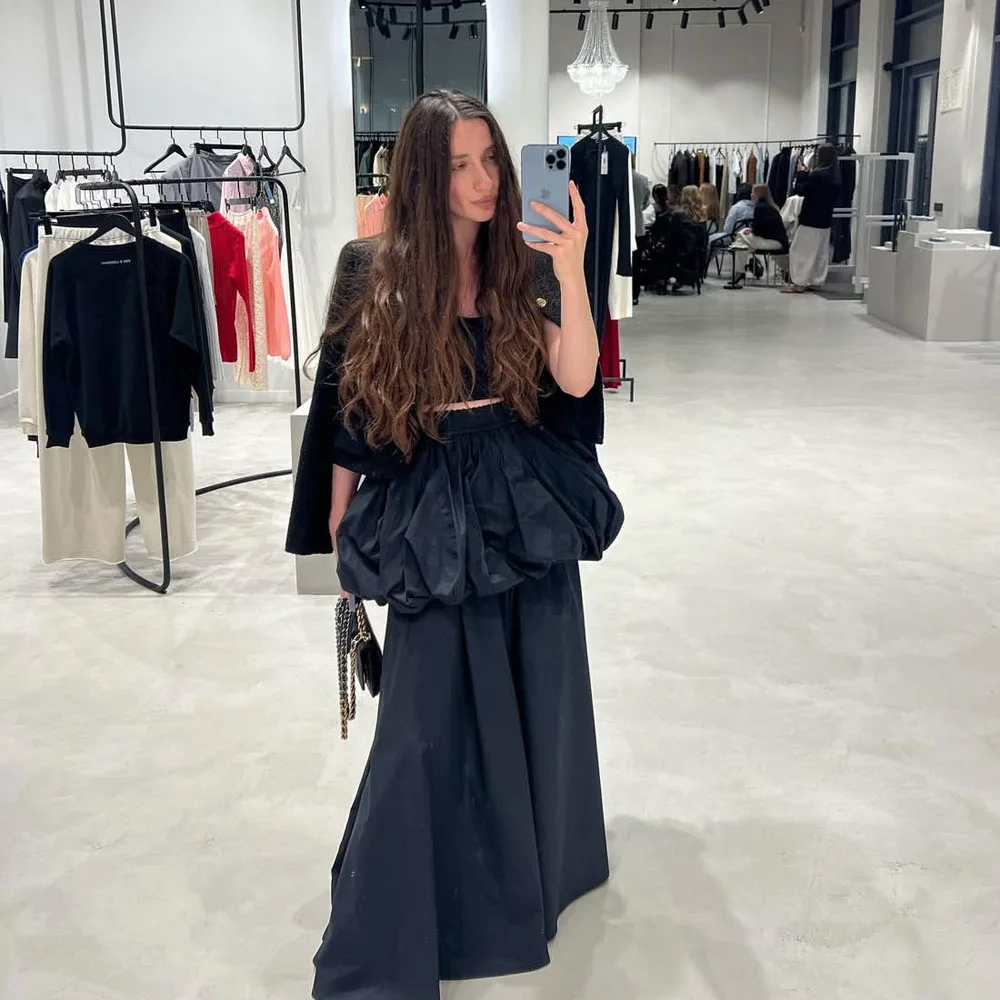 Office Lady formele lange rok twee lagen satijn faldas para mujeres maxi rok avondfeestkleding geen top